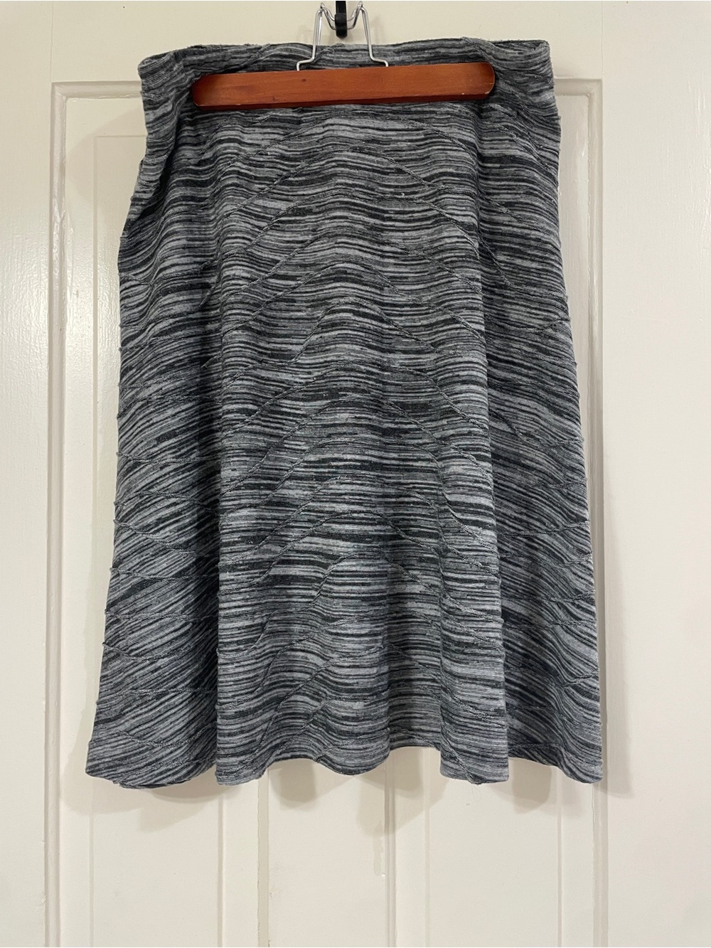 Zac & Rachel Casual Gray Space-Dye A-Line Swing Skirt Size M
